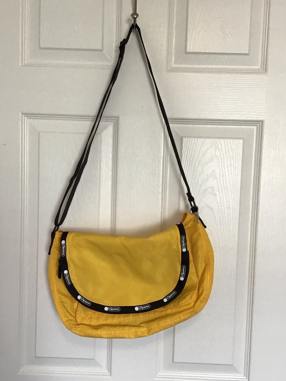 Lesportsac Yellow Crossbody with Black Trim and Strap